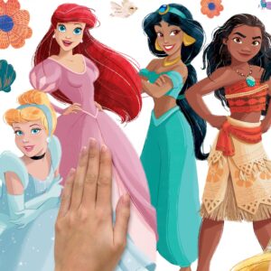 RoomMates RMK5330GM Disney Princess Flowers and Friends Giant Peel and Stick Wall Decals, red, Orange, Yellow, Green, Blue, Purple, Black, Brown, Pink