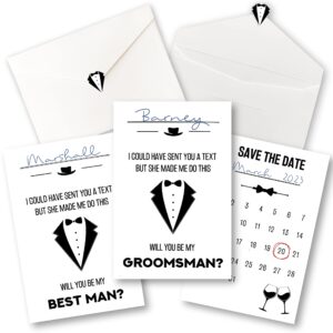 stofinity 10 groomsmen proposal cards set - 8 will you be my groomsman proposal gifts for wedding, 2 best man proposal gifts, funny asking groomsman card, suit up groomsmen gift box invitation ideas