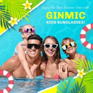 GINMIC Kids sunglasses bulk, Kids Sunglasses Party Favor, 24Pack Neon Sunglasses with UV400 Protection for Kids, Boys and Girls Age 3-8, Goody Bag Favors, Great Gift for Pool, Birthday Party Supplies