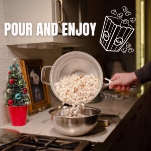 The Grandpopper Popcorn Popper | No-Shake, No-Stir Premium Stovetop Popcorn Maker | Popcorn Pan | Popcorn Pot | Pops Kernels Perfectly Without Burning | Easy Serving