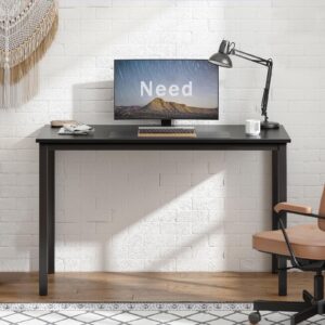 Need Small Computer Desk Writing Desk 39 3/8'' L Study Desk for Small Space Gaming Desk Sturdy and Heavy Duty Home Office Desk for Dormitory/Meeting Room AC3CB(100 * 60) Beside Table,Black/Black