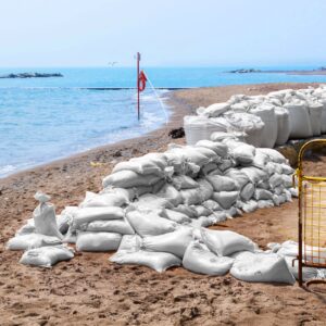 200 Pcs Empty Sandbags Heavy Duty Sand Bags with Ties Woven Polypropylene Sand Bags Bulk Sand Bag for Flooding 16 x 26 Inches Sandbag Flood Protection for Emergency Hurricane Season Supplies (White)