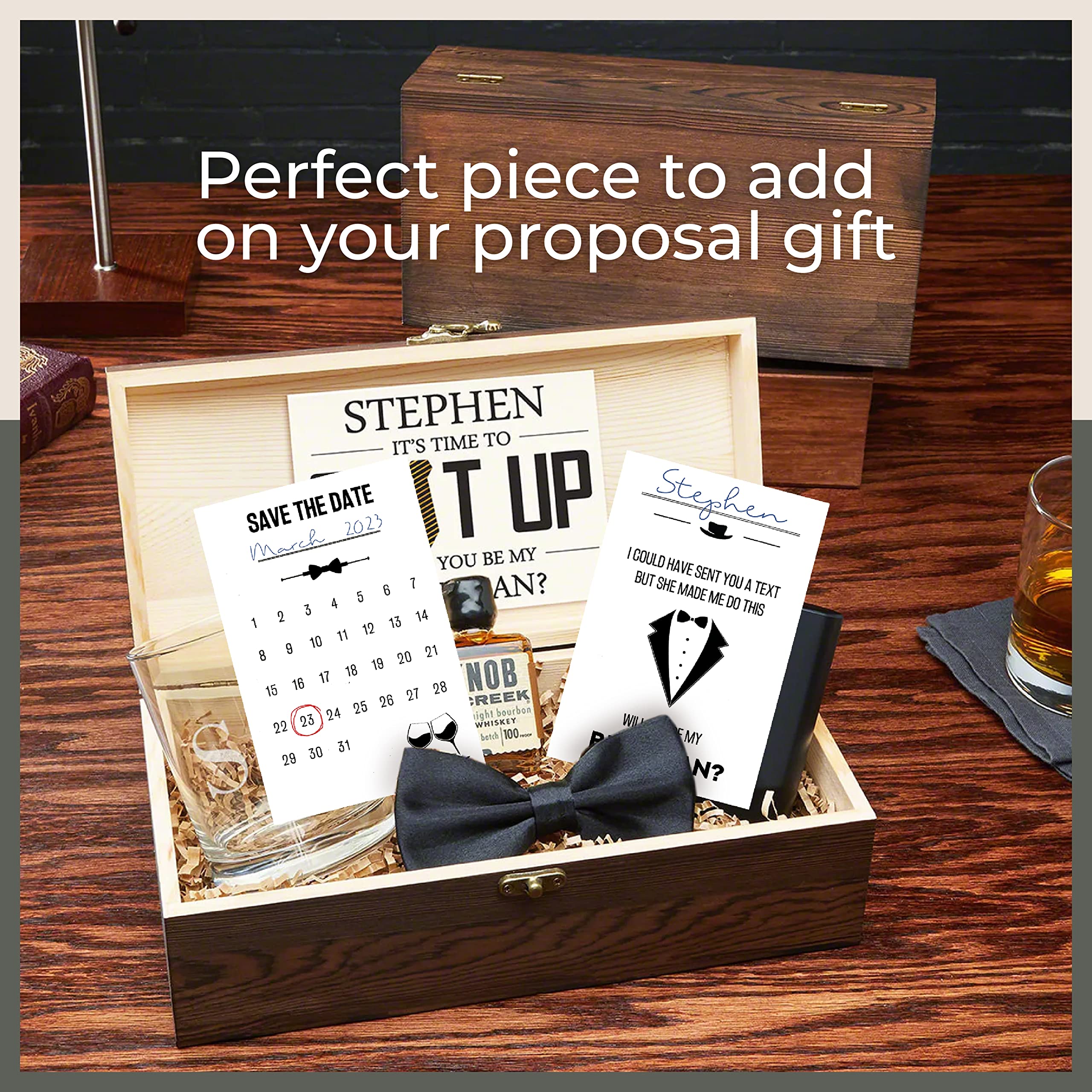 STOFINITY 10 Groomsmen Proposal Cards Set - 8 Will You Be My Groomsman Proposal Gifts for Wedding, 2 Best Man Proposal Gifts, Funny Asking Groomsman Card, Suit Up Groomsmen Gift Box Invitation Ideas