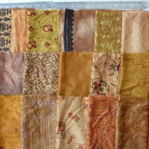 VINTAGEFABULOZ 15 Pcs 12"*20" Vintage Silk Sari Brown Fabric Scrap Remnant's for Journal Scrapbook Craft Project Jewelry Applique DIY Gift Wrap