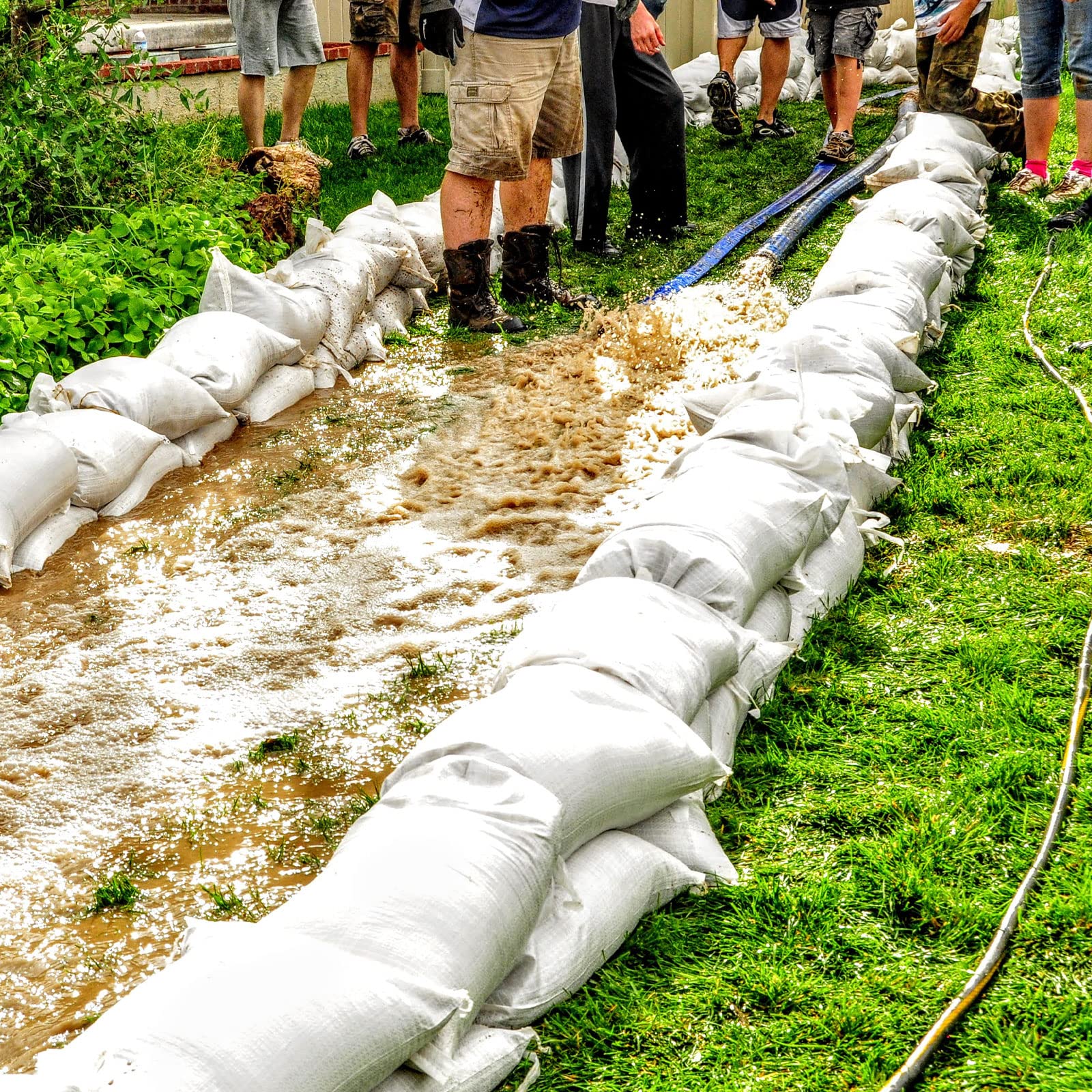 200 Pcs Empty Sandbags Heavy Duty Sand Bags with Ties Woven Polypropylene Sand Bags Bulk Sand Bag for Flooding 16 x 26 Inches Sandbag Flood Protection for Emergency Hurricane Season Supplies (White)