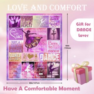 Basiole Dancer Gifts Blanket, Dance Gifts for Girls - Ballet Gifts - Dance Teacher/Dance Team Gifts, Dance Recital Gifts for Dancers, Ballet Dance Teacher Appreciation Gifts Throw Blankets 50"X60"