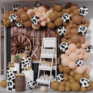 cow balloons garland arch kit with neutral brown blush various sizes balloon for cowboy cowgirl themed party baby shower farm birthday party decorations