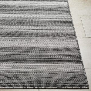 Mark&Day Outdoor Rugs, 8x10 Kyrenia Modern Indoor/Outdoor Charcoal Area Rug, Non Shedding Grey Beige Carpet for Patio, Porch, Deck, Bedroom, Living Room or Kitchen (7'7" x 10')