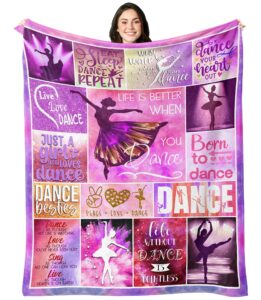 basiole dancer gifts blanket, dance gifts for girls - ballet gifts - dance teacher/dance team gifts, dance recital gifts for dancers, ballet dance teacher appreciation gifts throw blankets 50"x60"