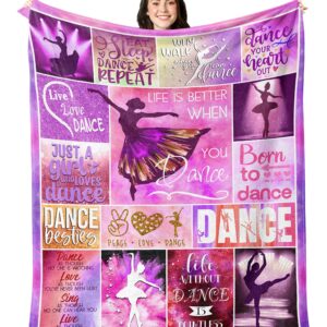 Basiole Dancer Gifts Blanket, Dance Gifts for Girls - Ballet Gifts - Dance Teacher/Dance Team Gifts, Dance Recital Gifts for Dancers, Ballet Dance Teacher Appreciation Gifts Throw Blankets 50"X60"