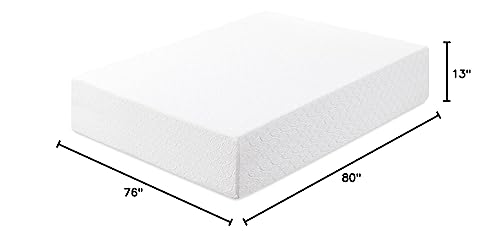 Best Price Mattress 13 Inch Signature Gel Memory Foam Mattress, Cooling Gel Infusion, King, White