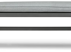 Signature Design by Ashley Elite Park Casual Outdoor Aluminum Bench with Cushion, Gray