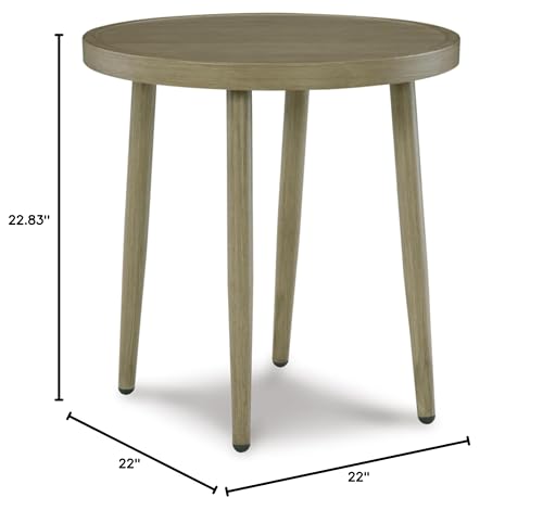 Signature Design by Ashley Swiss Valley Casual Outdoor End Table, Light Brown