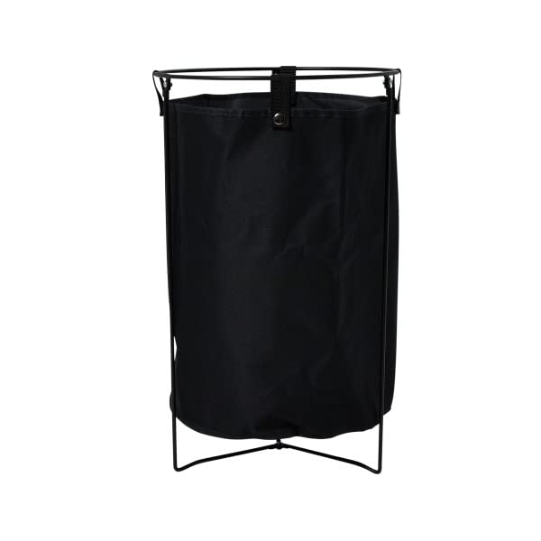 Household Essentials Metal Wire Frame Laundry Hamper with Removable Canvas Bag, Black