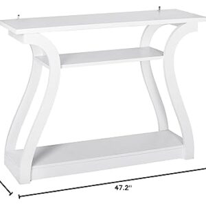 ZENY Console Table, Entryway Table with 3 Tier Storage Shelves, Narrow Long Sofa Table for Entryway, Living Room, Hallway, Couch, Foyer, White