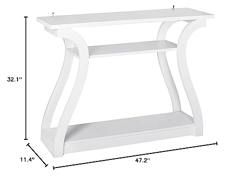 ZENY Console Table, Entryway Table with 3 Tier Storage Shelves, Narrow Long Sofa Table for Entryway, Living Room, Hallway, Couch, Foyer, White