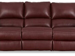 Signature Design by Ashley Alessandro Contemporary Leather Power Reclining Sofa with Adjustable Headrest, Red