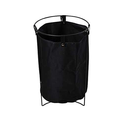 Household Essentials Metal Wire Frame Laundry Hamper with Removable Canvas Bag, Black