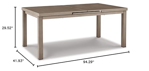 Signature Design by Ashley Beach Front Contemporary Outdoor Dining Extension Table, Light Brown