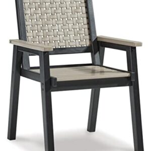 Signature Design by Ashley Mount Valley Arm Chair, 2 Count, Light Brown & Black