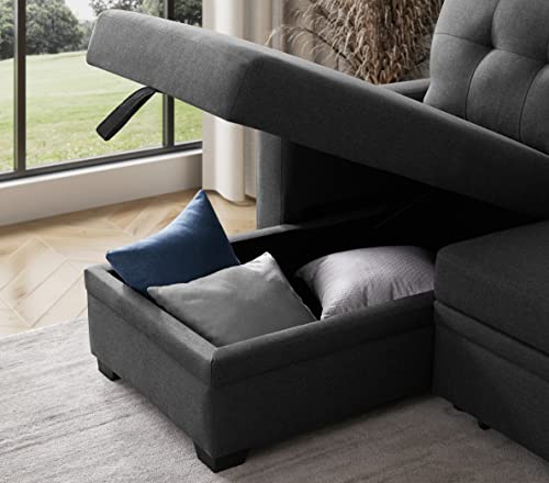 Devion Furniture Russ Sofabed, Dark Gray