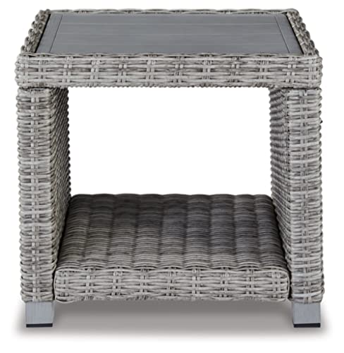 Signature Design by Ashley Naples Beach Casual Outdoor End Table, Light Gray