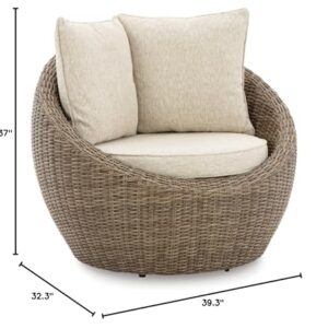 Signature Design by Ashley DANSON Swivel Lounge with Cushion, 2 Count, Light Brown