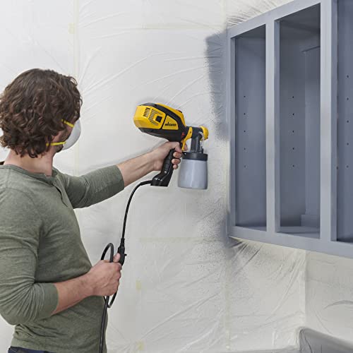 Wagner Spraytech 02419307 FLEXiO 595 Handheld HVLP Paint Sprayer, Sprays Most Unthinned Latex, Includes Two Nozzles - iSpray & Detail Finish Nozzle, Complete Adjustability, Lightweight Design