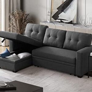 Devion Furniture Russ Sofabed, Dark Gray