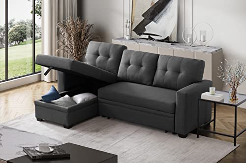 Devion Furniture Russ Sofabed, Dark Gray