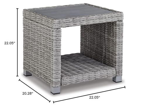 Signature Design by Ashley Naples Beach Casual Outdoor End Table, Light Gray