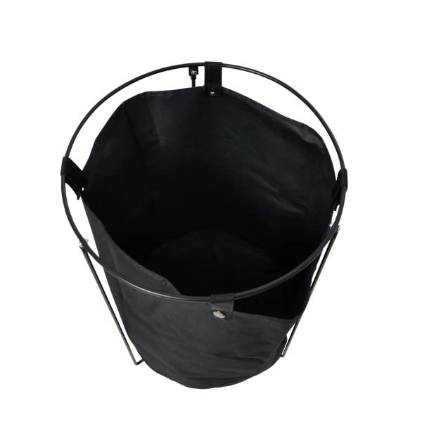 Household Essentials Metal Wire Frame Laundry Hamper with Removable Canvas Bag, Black