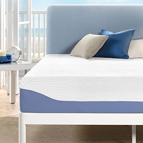 Mellow 12 Inch Cooling Gel-Infused Memory Foam Bed Mattress, Medium Firm Sleep and Breathable Fabric Cover, King, Mattress In A Box