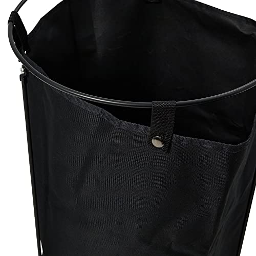 Household Essentials Metal Wire Frame Laundry Hamper with Removable Canvas Bag, Black