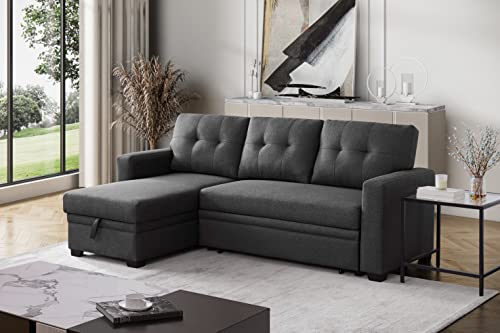 Devion Furniture Russ Sofabed, Dark Gray