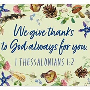 DaySpring - We Give Thanks - 4 Nature Design Assortment with Scripture - King James Version - 12 Thank You Boxed Cards & Envelopes (U0061)