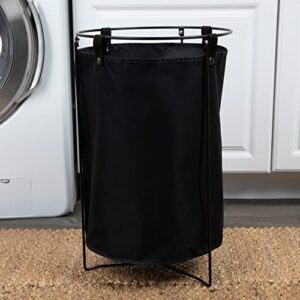 Household Essentials Metal Wire Frame Laundry Hamper with Removable Canvas Bag, Black