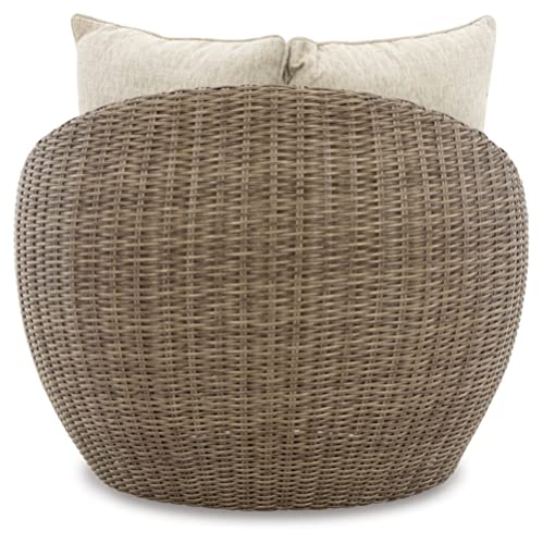 Signature Design by Ashley DANSON Swivel Lounge with Cushion, 2 Count, Light Brown