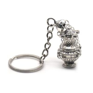 censer incense burner key ring accessory, silver tone christian faith keychain religious gift zinc alloy censer key ring for bag keychain keyring decoration, 4.52 inches