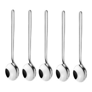 10 Pack Espresso spoons 18/10 Stainless Steel Teaspoons Set for Coffee Sugar Dessert Cake Ice Cream Soup Antipasto Cappuccino, 5.3 Inch Silver