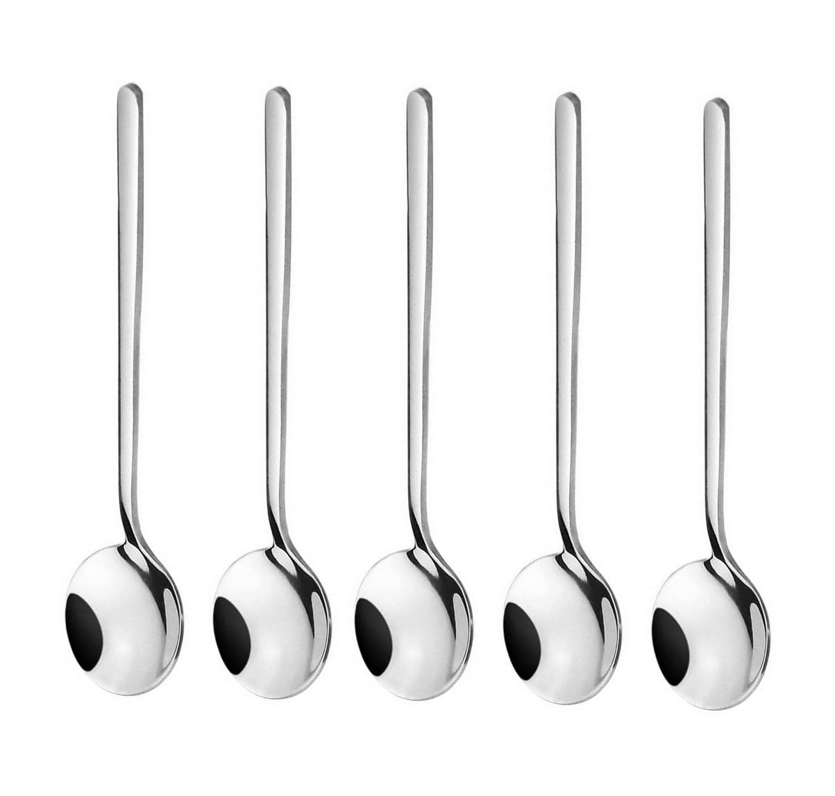 10 Pack Espresso spoons 18/10 Stainless Steel Teaspoons Set for Coffee Sugar Dessert Cake Ice Cream Soup Antipasto Cappuccino, 5.3 Inch Silver