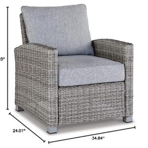 Signature Design by Ashley Naples Beach Contemporary Outdoor Lounge Chair with Cushion, Light Gray