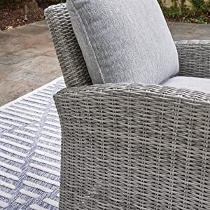 Signature Design by Ashley Naples Beach Contemporary Outdoor Lounge Chair with Cushion, Light Gray