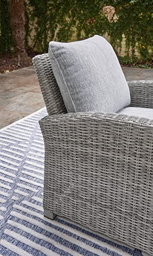 Signature Design by Ashley Naples Beach Contemporary Outdoor Lounge Chair with Cushion, Light Gray