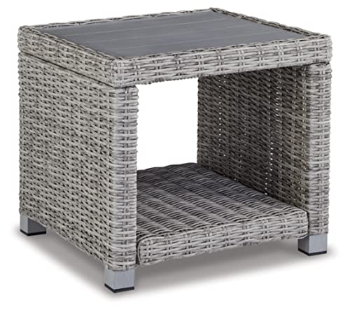 Signature Design by Ashley Naples Beach Casual Outdoor End Table, Light Gray