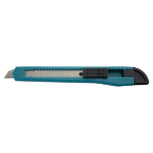 MotoProducts 10 Turquoise Blue Small Retractable Utility Knife Wholesale 5 inch Manual Lock Box Cutter Snap Off Blade