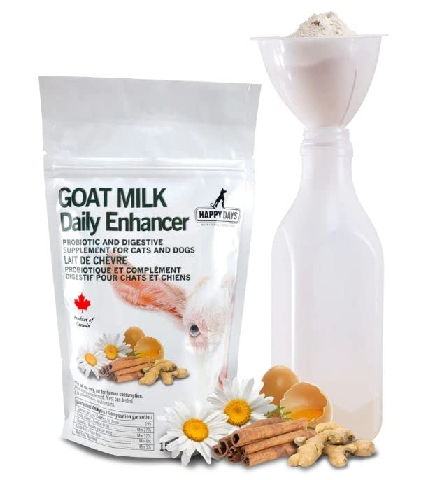 Goat Milk Daily Enhancer 150g, Probiotic and Digestive Supplement for Dogs and Cats,70 Billion CFU,100% Natural Supplement,Improve Gut Health,Suitable for Young and Adult Dogs and Cats