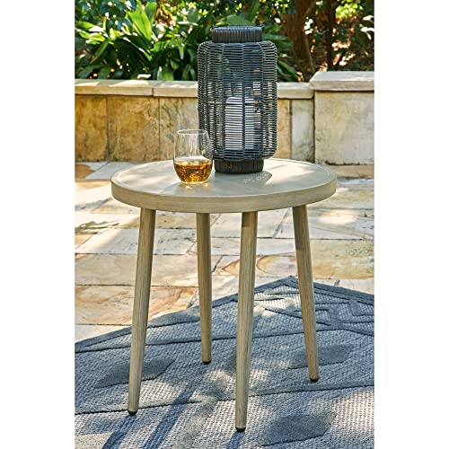 Signature Design by Ashley Swiss Valley Casual Outdoor End Table, Light Brown