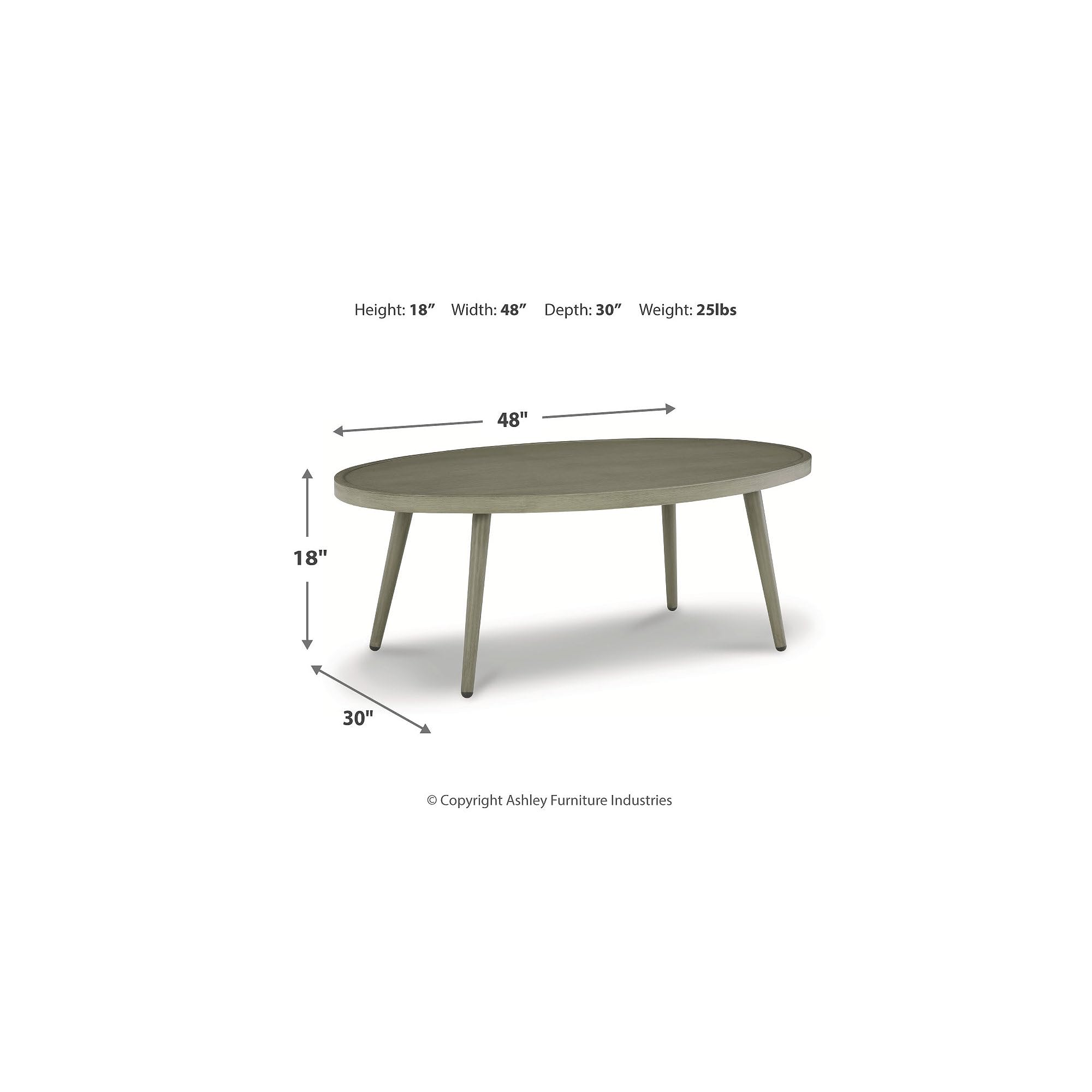 Signature Design by Ashley Swiss Valley Casual Outdoor Cocktail Table, Light Brown