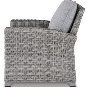 Signature Design by Ashley Naples Beach Contemporary Outdoor Lounge Chair with Cushion, Light Gray